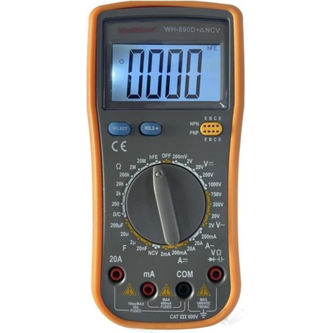 Wellhise Wh 890D+ Ncv Işıklı Dijital Multimetre Ölçü Aleti