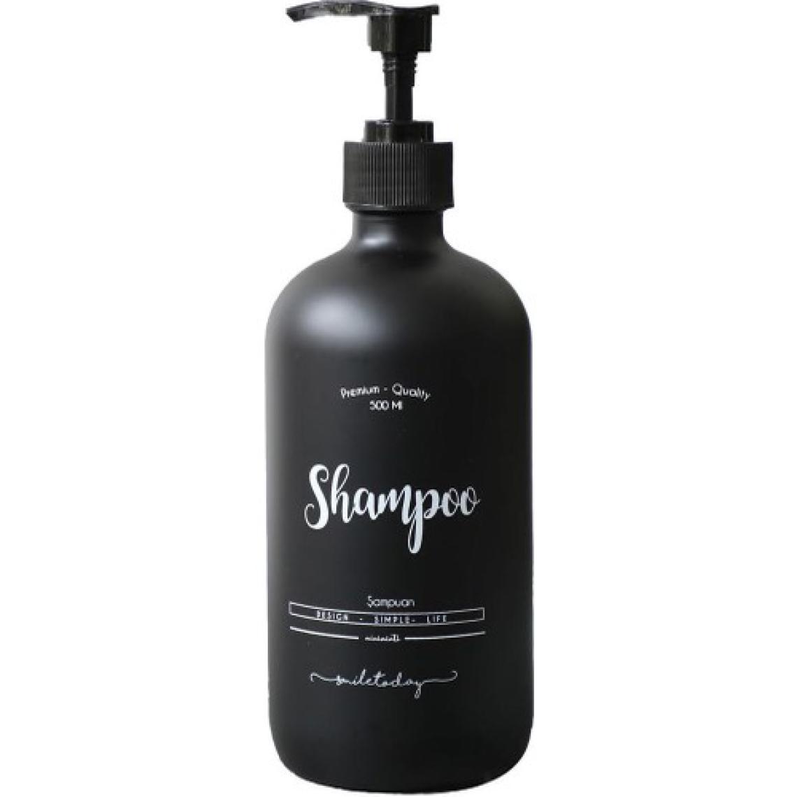 Miniminti Siyah Cam Şampuan Şişesi - 500 ml (Shampoo)