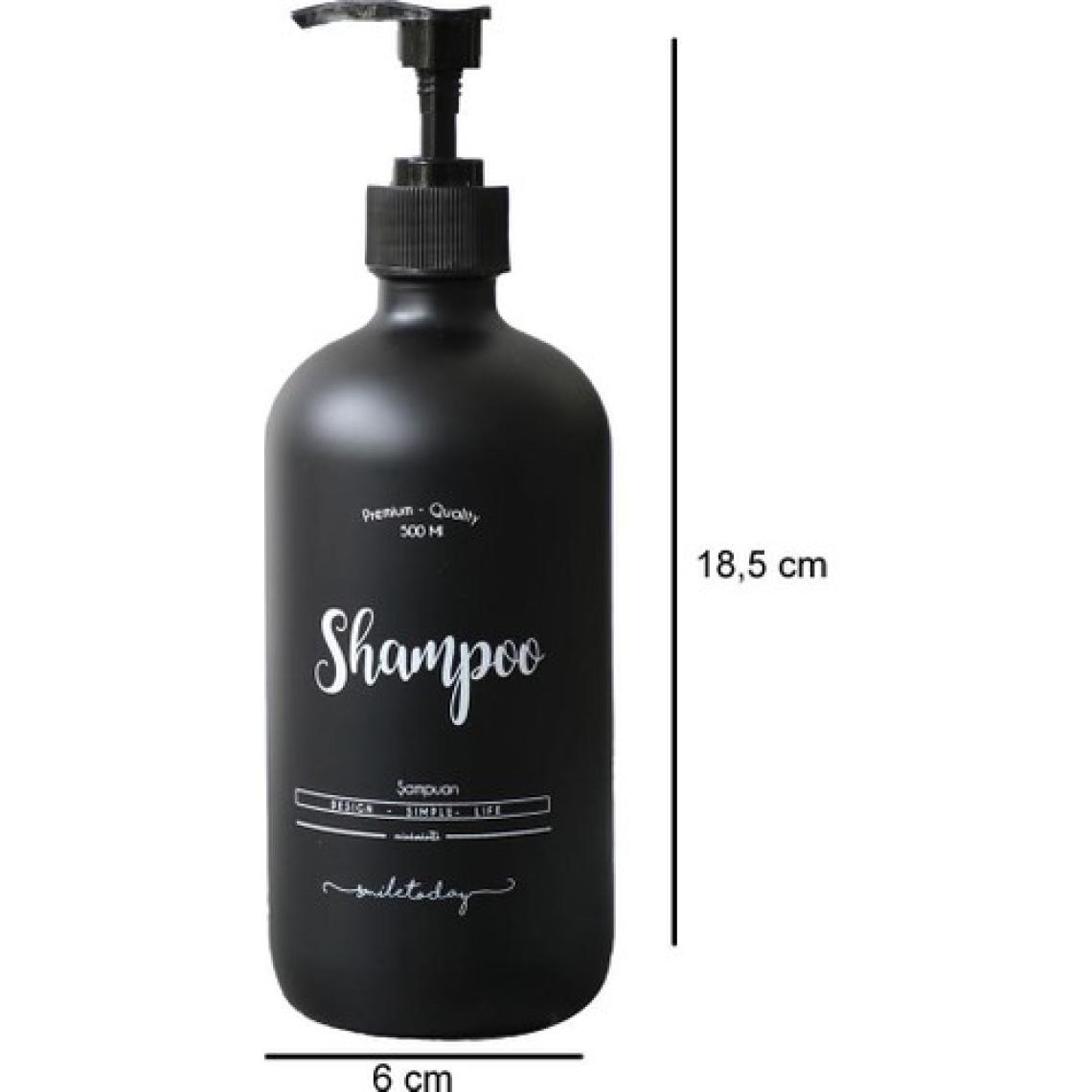 Miniminti Siyah Cam Şampuan Şişesi - 500 ml (Shampoo)