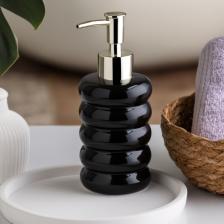 Porsima 3204 Porselen Sıvı Sabunluk - Tezgah Üstü Banyo Mutfak Lavabo Sabunluğu - 275 cc Siyah