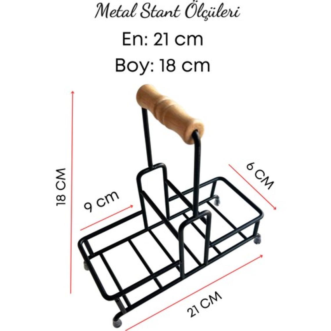 Grimor Life Metal Standlı Siyah Begonya Bulaşık Deterjanı ve Sıvı Sabunluk Mutfak Seti-Sünger Hediyeli