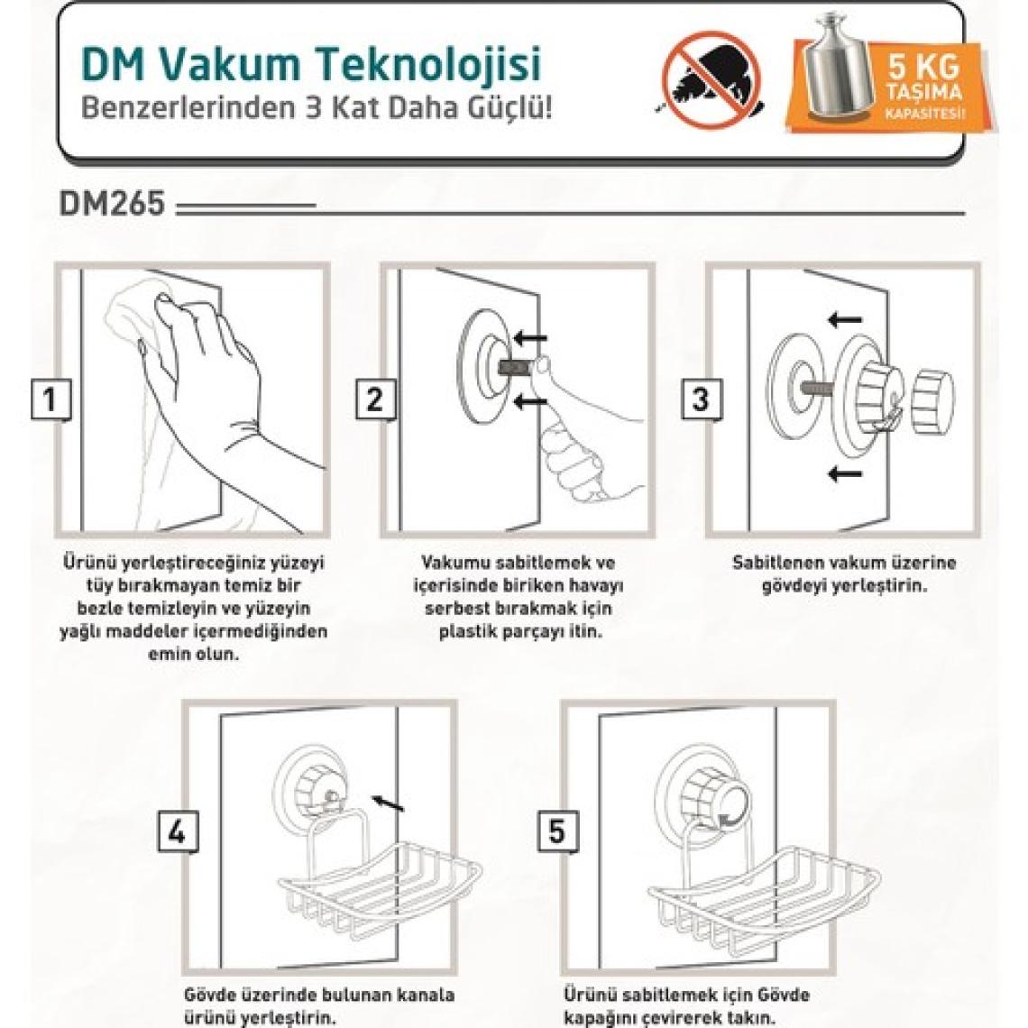 Tekno-tel Teknotel Delme Vida Matkap Yok! Vakumlu Sabunluk Mat Siyah DM265