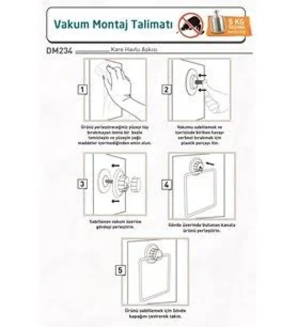 Tekno-tel Teknotel Delme Vida Matkap Yok! Vakumlu Sabunluk Mat Siyah DM265