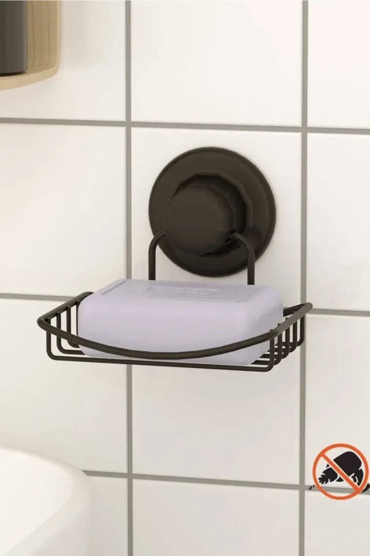 Tekno-tel Teknotel Delme Vida Matkap Yok! Vakumlu Sabunluk Mat Siyah DM265