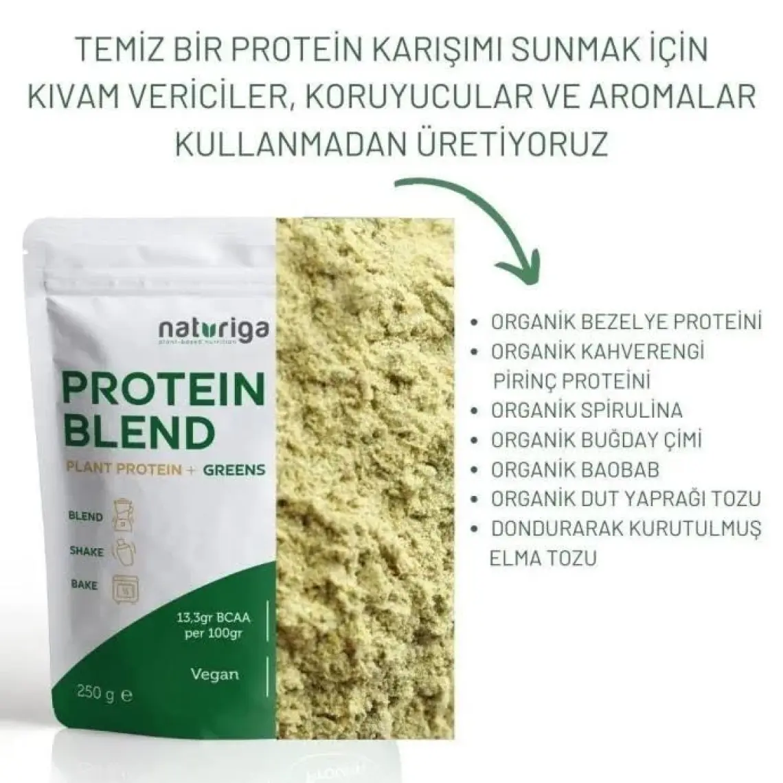 Naturiga Yeşil Protein Karışımı (Green Blend) 250 gr