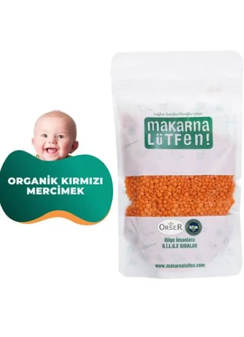 Makarna Lütfen Organik Kırmızı Mercimek (+7 Ay-250 gram)