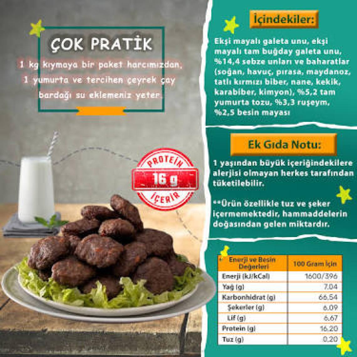 Makarna Lütfen Sebzeli ve Yumurtalı Köfte Harcı (+12 ay-180 gram)
