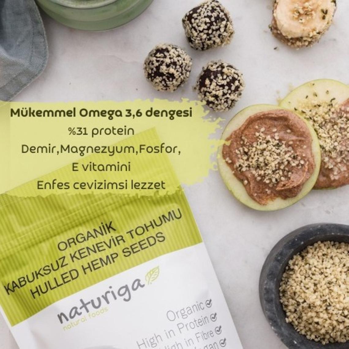 Naturiga Organik Kabuksuz Kendir Tohumu 200 gr