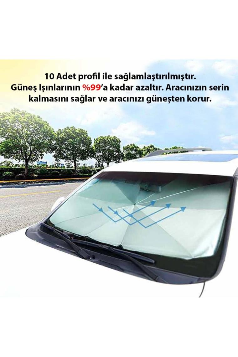 Araç Oto Güneşlik Katlanabilir Şemsiye Ön Cam Güneşlik 145cm-79cm