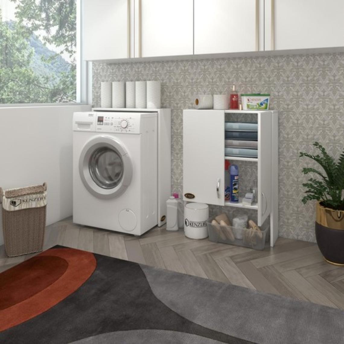 Kenzlife çamaşır makinesi dolabı veronika byz 180*066*20 banyo çift kapaklı arkalıksız