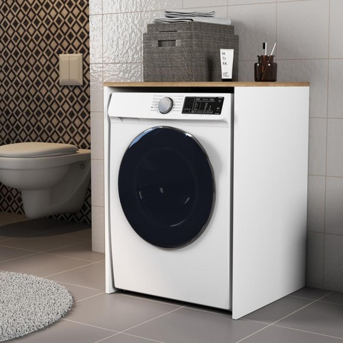 Ferniso Mobilya Çamaşır Makinesı ve Kurutma Makinesi Dolabı Beyaz