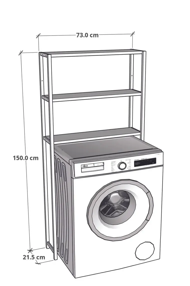Furnature Design Çamaşır Makinesi Üstü Düzenleyici Raf Banyo Dolabı Rafı Makina Üstü Dolap Raf Beyaz
