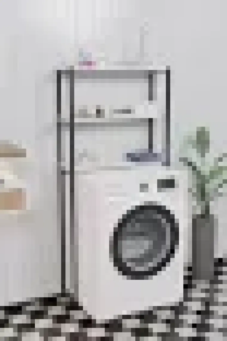 Furnature Design Çamaşır Makinesi Üstü Düzenleyici Raf Banyo Dolabı Rafı Makina Üstü Dolap Raf Beyaz