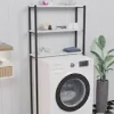 Furnature Design Çamaşır Makinesi Üstü Düzenleyici Raf Banyo Dolabı Rafı Makina Üstü Dolap Raf Beyaz
