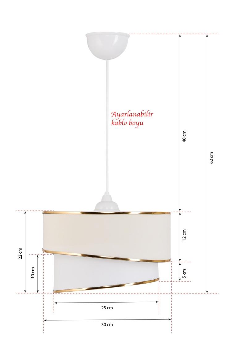 Rüzgar Pasta Tekli Sarkıt Avize Ve Gold Abajur Seti Krem