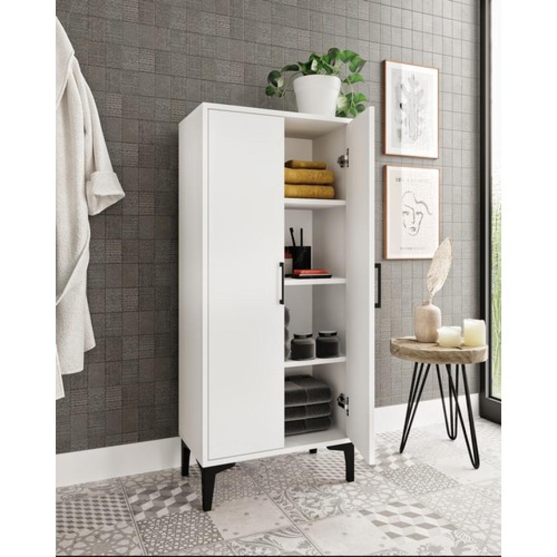 Afilli Viyana 2 Kapaklı Banyo Dolabı Çok Amaçlı Tamamı Mdf Beyaz