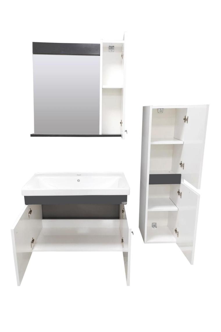 Karen Banyo New Bahar 80 cm Banyo Dolabı Boy Dolaplı