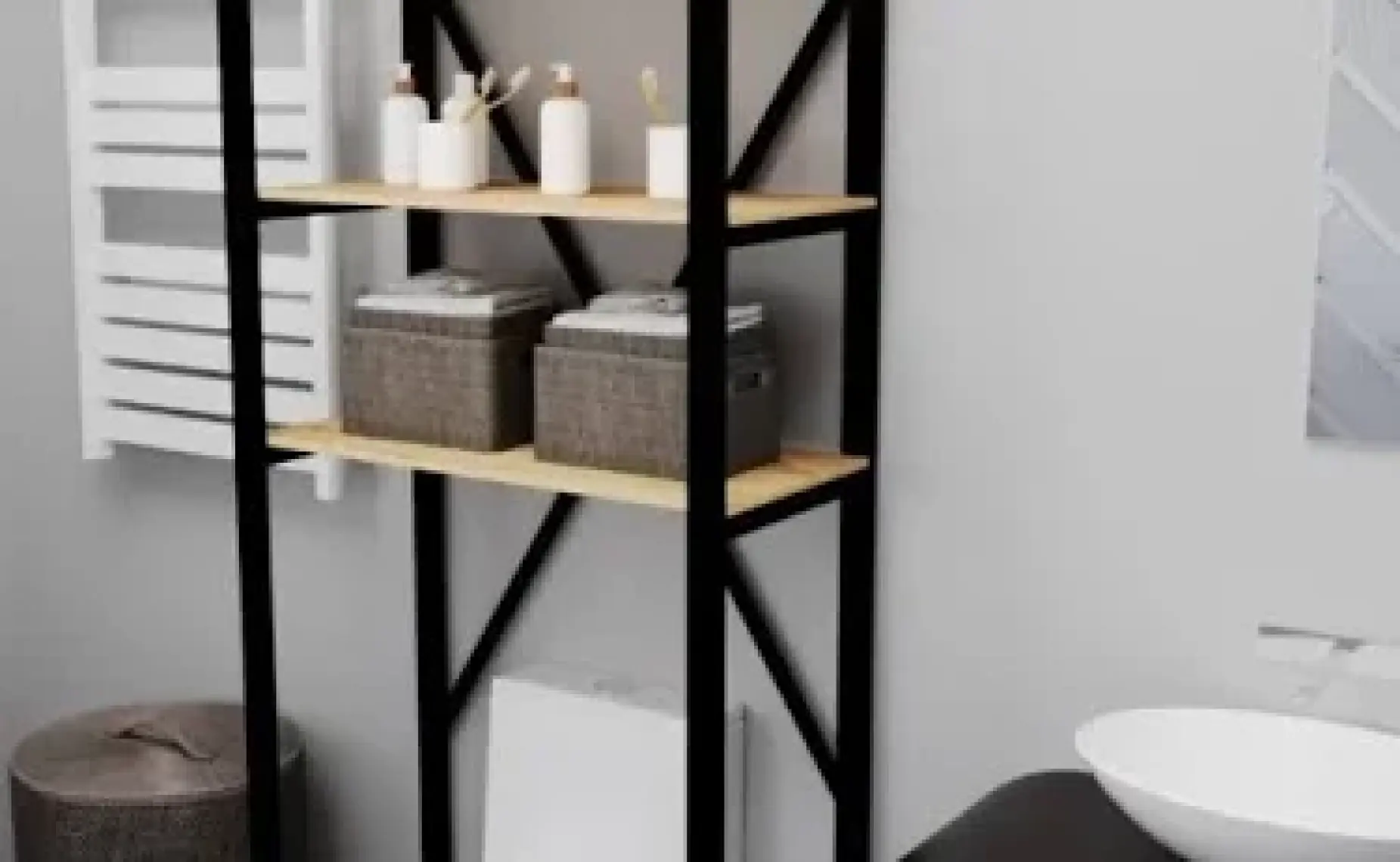Güzelkan Madeni Eşya Klozet Üstü Düzenleyici Raf Banyo Düzenleyici Klozet Üstü Raf Banyo Raf Dolap Çam
