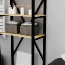 Güzelkan Madeni Eşya Klozet Üstü Düzenleyici Raf Banyo Düzenleyici Klozet Üstü Raf Banyo Raf Dolap Çam
