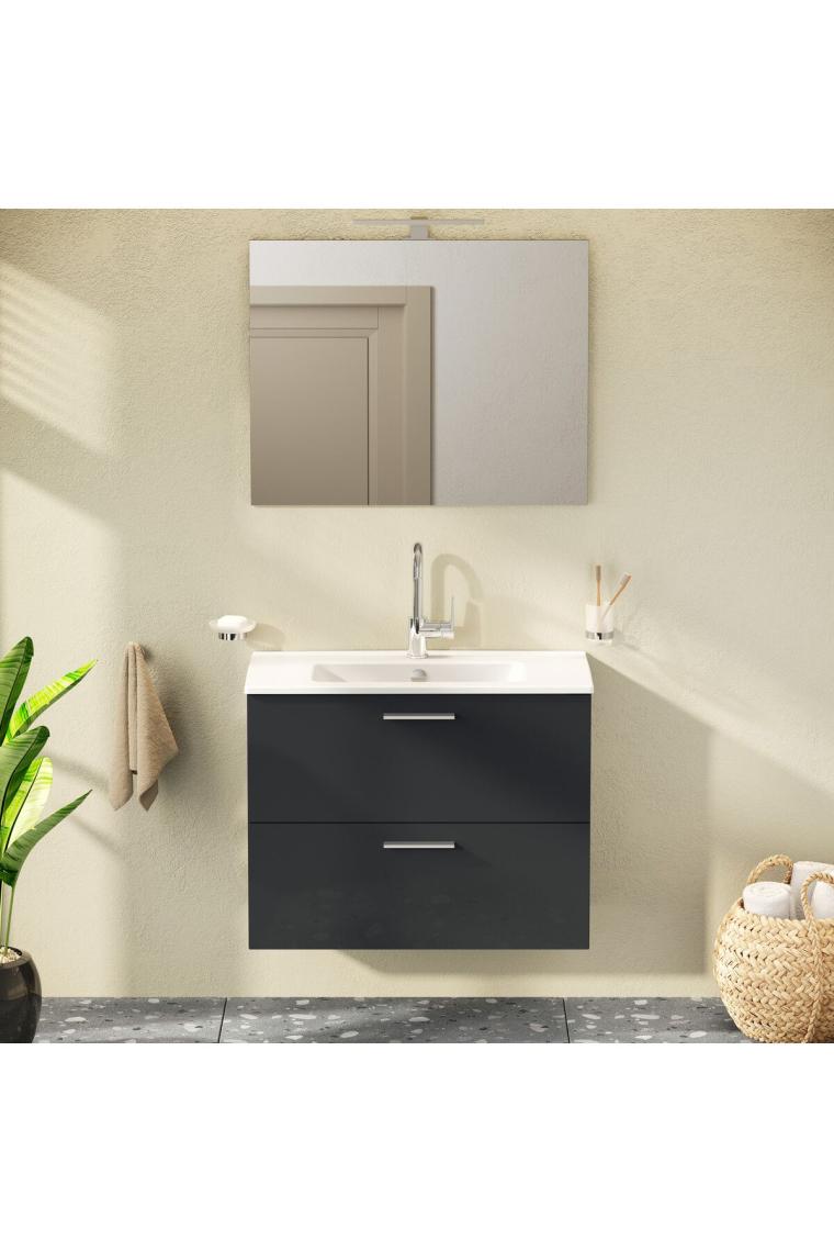 VitrA Mia 75100 Banyo Dolabı Seti Çekmeceli 80 cm Antrasit