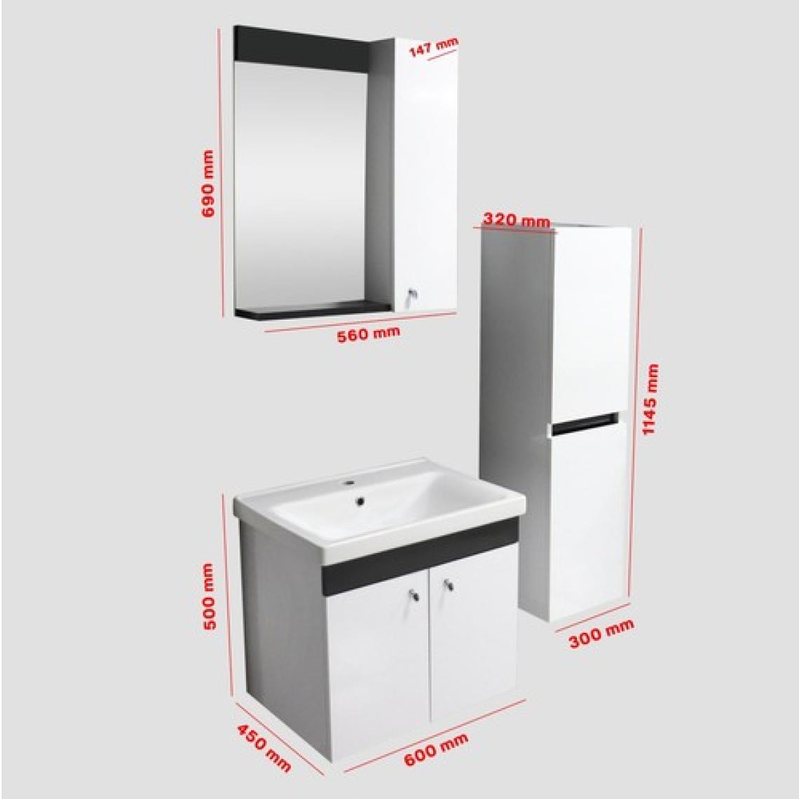 Karen Banyo New Bahar 60 cm Banyo Dolap Boy Dolaplı