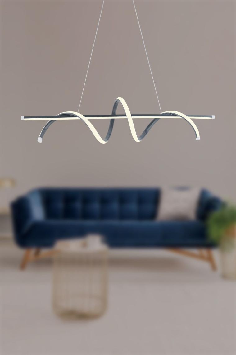 Pane Füme Modern Led Avize Beyaz Işık Salon Mutfak Oda Hol Ledli Avize Yemek Masası Led Avize