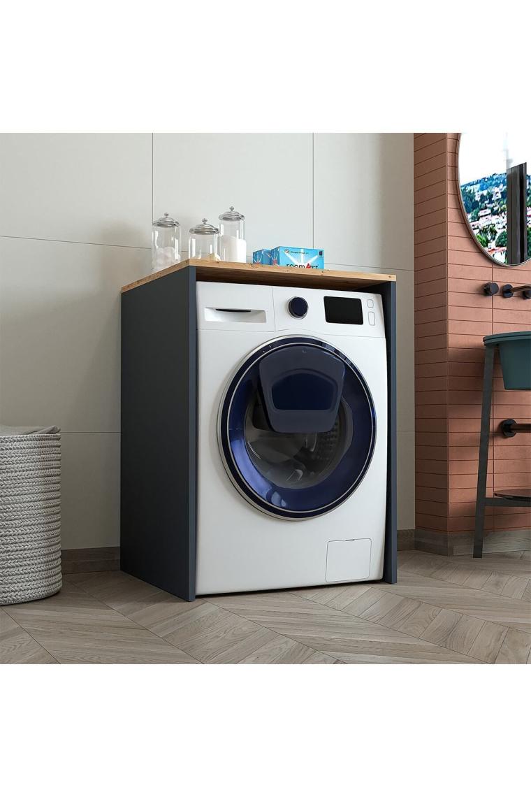 Roomart Banos Banyo Roomart Çamaşır Makınesı Kapaksız Banyo Dolabı Mat Antrasıt-Atlantık