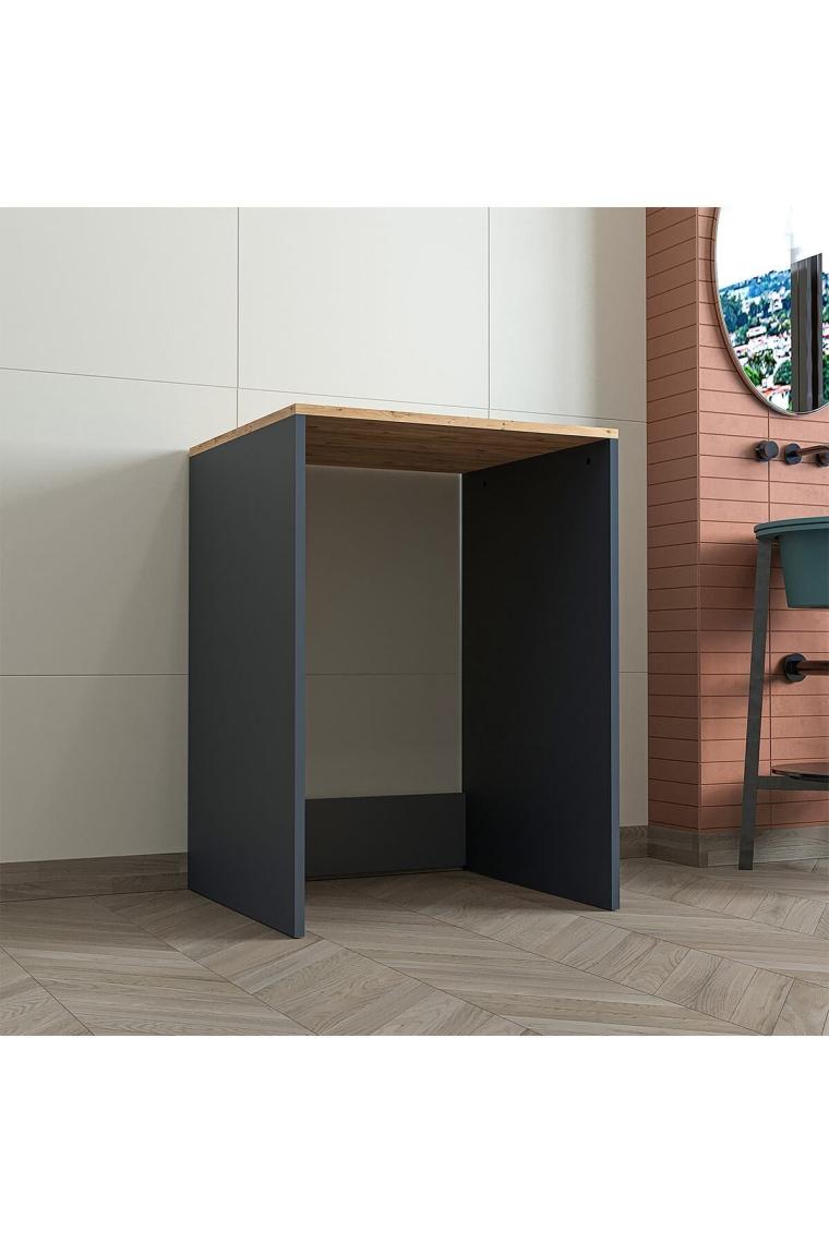 Roomart Banos Banyo Roomart Çamaşır Makınesı Kapaksız Banyo Dolabı Mat Antrasıt-Atlantık