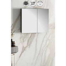 Özceden Çiğdem 80 cm Antrasit Gri Mat Mdf Aynalı Asma Banyo Üst Dolabı