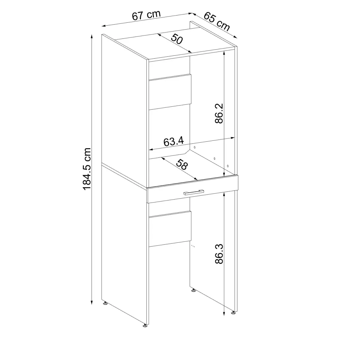 Roomart Çamaşır ve Kurutma Makinesi Dolabı Mat Beyaz