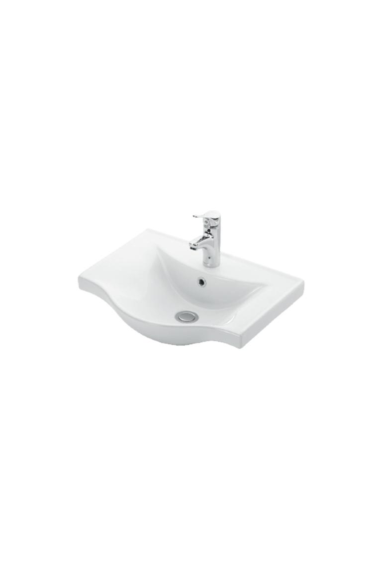 Özceden Yıldız 65+35 cm Antrasit Gri Mat-Atlantik Çam Mdf Seramik Lavabolu Asma Banyo Dolabı Takımı