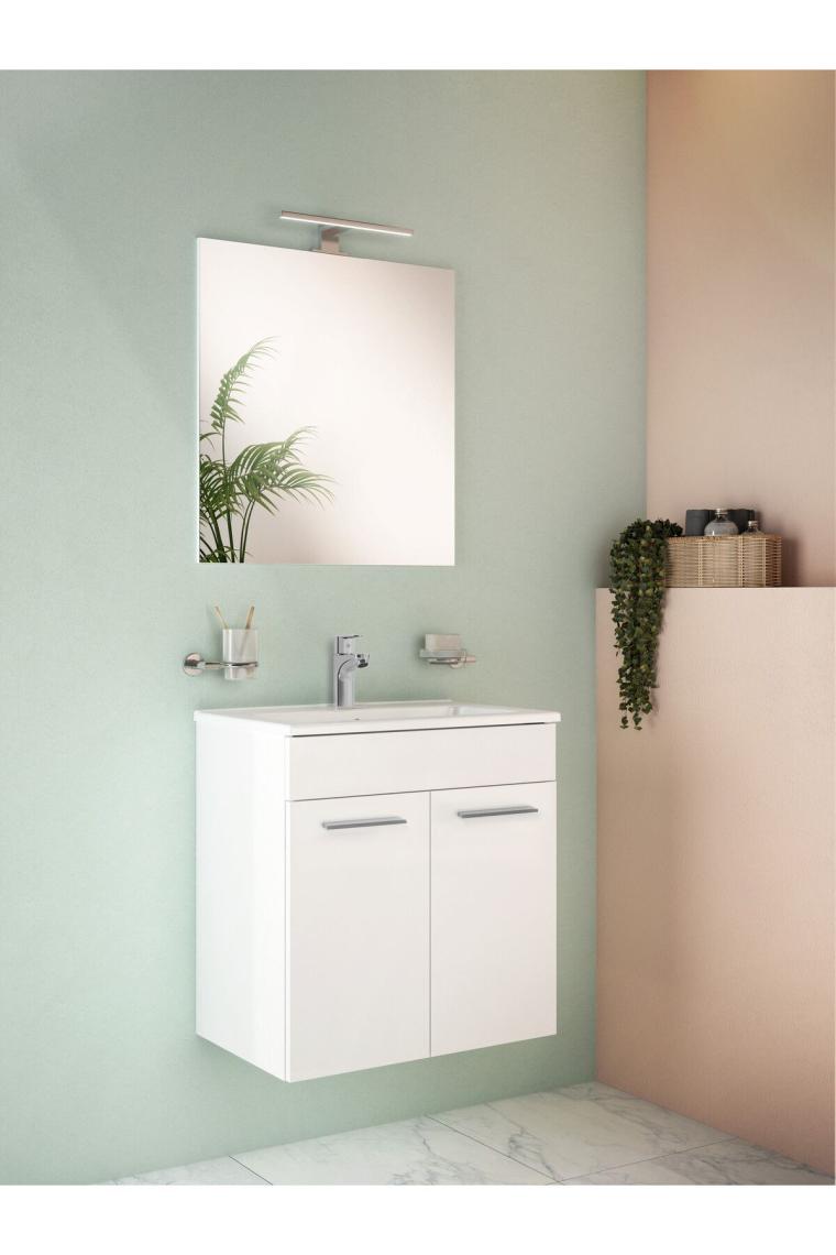 VitrA Ardea 75023 Banyo Dolabı Seti, Kapaklı, 60 cm, Parlak Beyaz