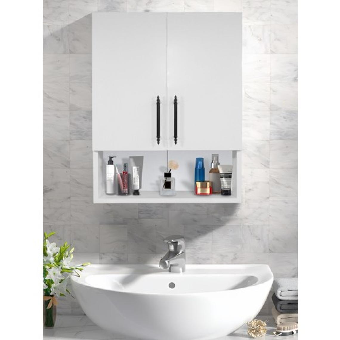 2 Kapaklı Banyo Dolabı, Çok Amaçlı Dolap, Banyo Ecza Dolabı ,beyaz, Asudehome