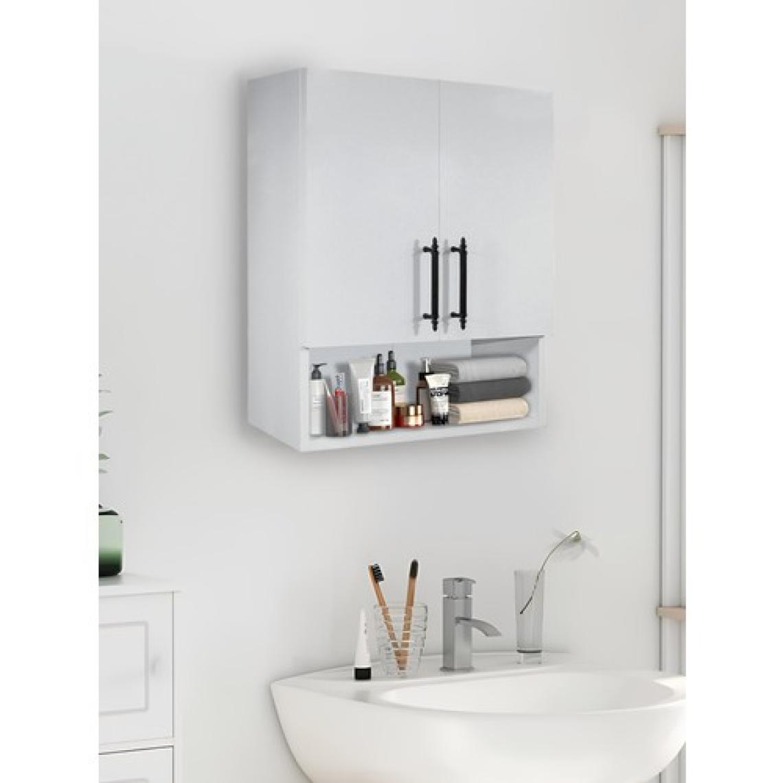 2 Kapaklı Banyo Dolabı, Çok Amaçlı Dolap, Banyo Ecza Dolabı ,beyaz, Asudehome