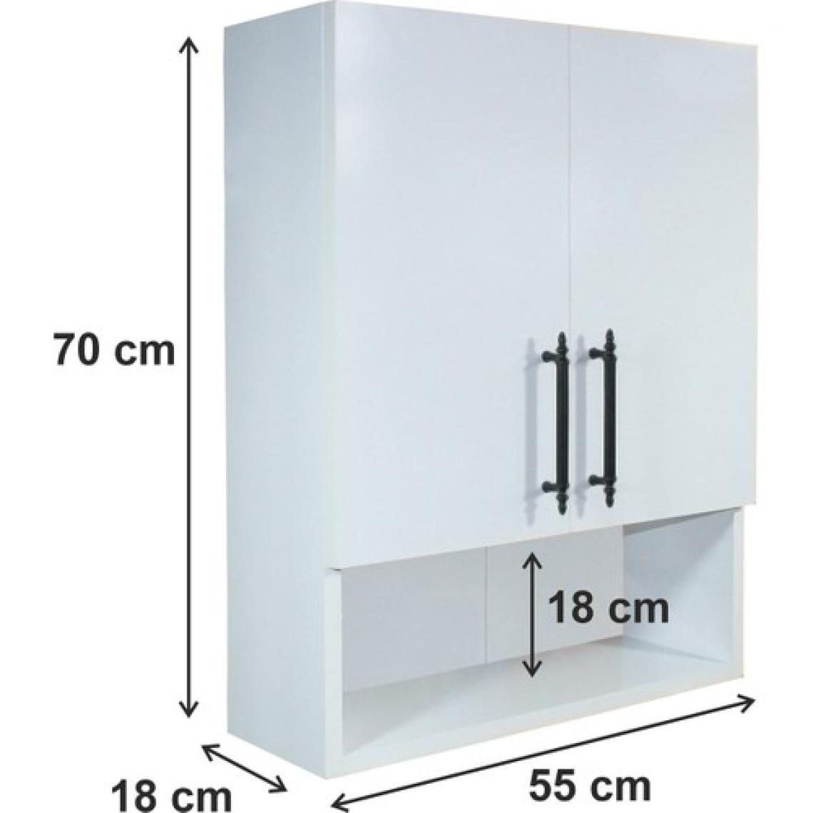 2 Kapaklı Banyo Dolabı, Çok Amaçlı Dolap, Banyo Ecza Dolabı ,beyaz, Asudehome