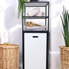 Digithome Metal Kirli Sepetli 3 Raflı Çok Amaçlı Banyo Düzenleyici Raf Organizer Siyah/beyaz – MRS-012
