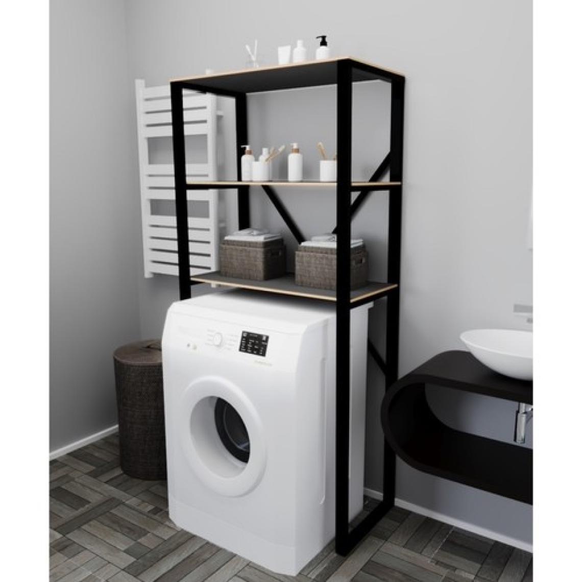 Güzelkan Madeni Eşya Çamaşır Makinesi Üstü Düzenleyici Raf Banyo Dolabı Rafı Makina Üstü Dolap Raf Füme