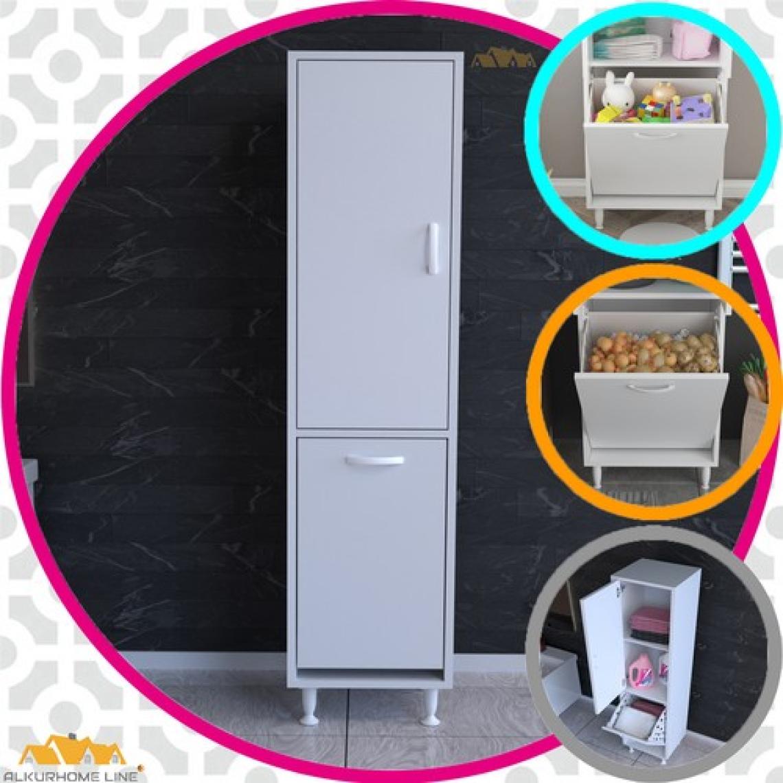 Modilayn Ecrin 40X136 cm Çamaşır ve Erzak Bölmeli Çok Amaçlı Dolap