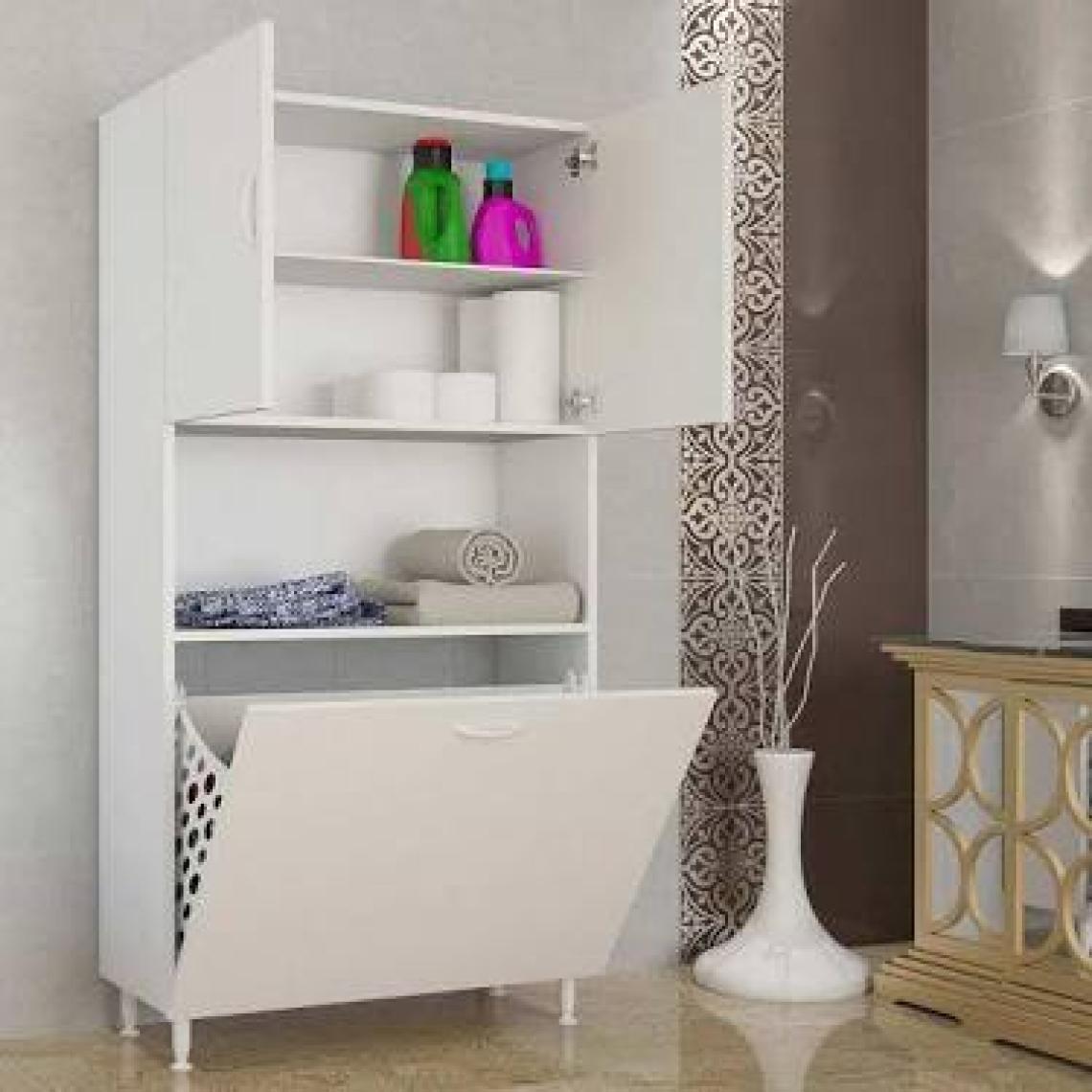 Modilayn 2 Kapaklı Sepetli ve Tek Gözlü Banyo Dolabı