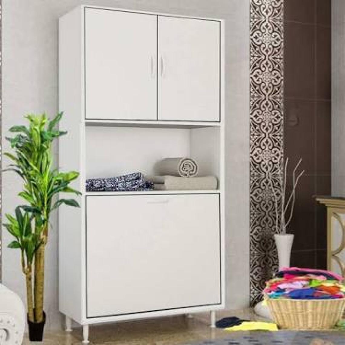 Modilayn 2 Kapaklı Sepetli ve Tek Gözlü Banyo Dolabı