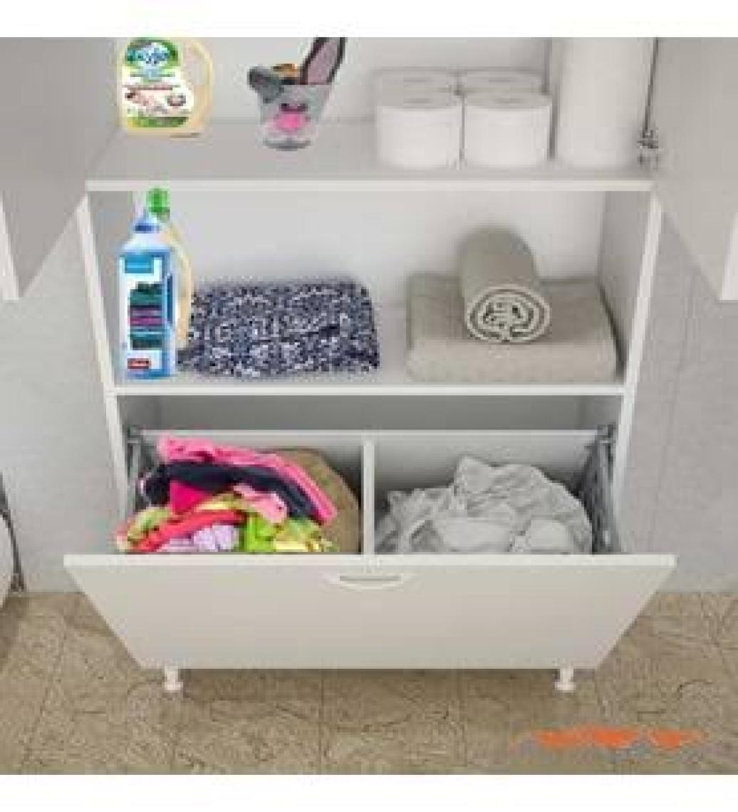 Modilayn 2 Kapaklı Sepetli ve Tek Gözlü Banyo Dolabı