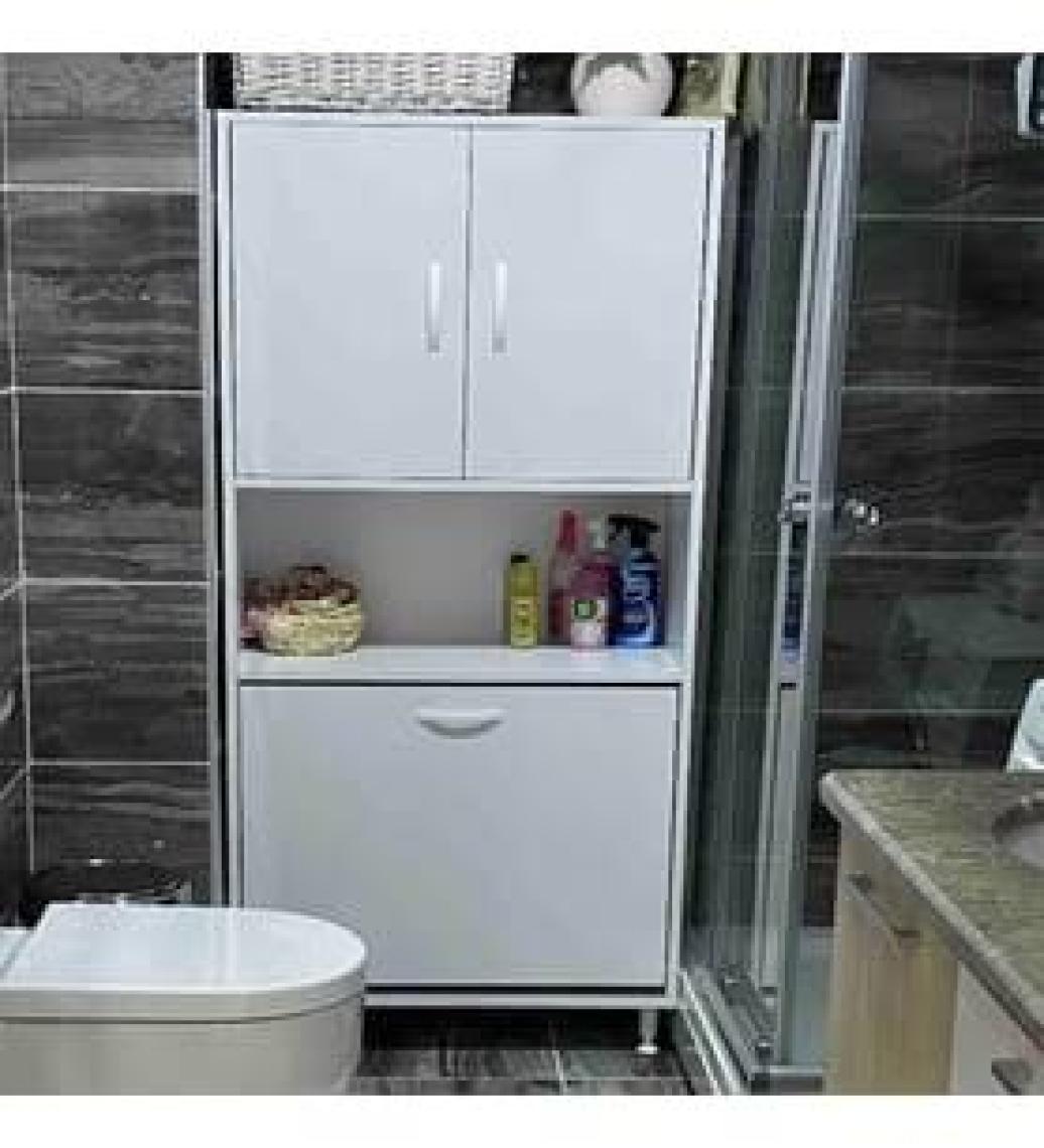 Modilayn 2 Kapaklı Sepetli ve Tek Gözlü Banyo Dolabı