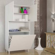 Modilayn 2 Kapaklı Sepetli ve Tek Gözlü Banyo Dolabı