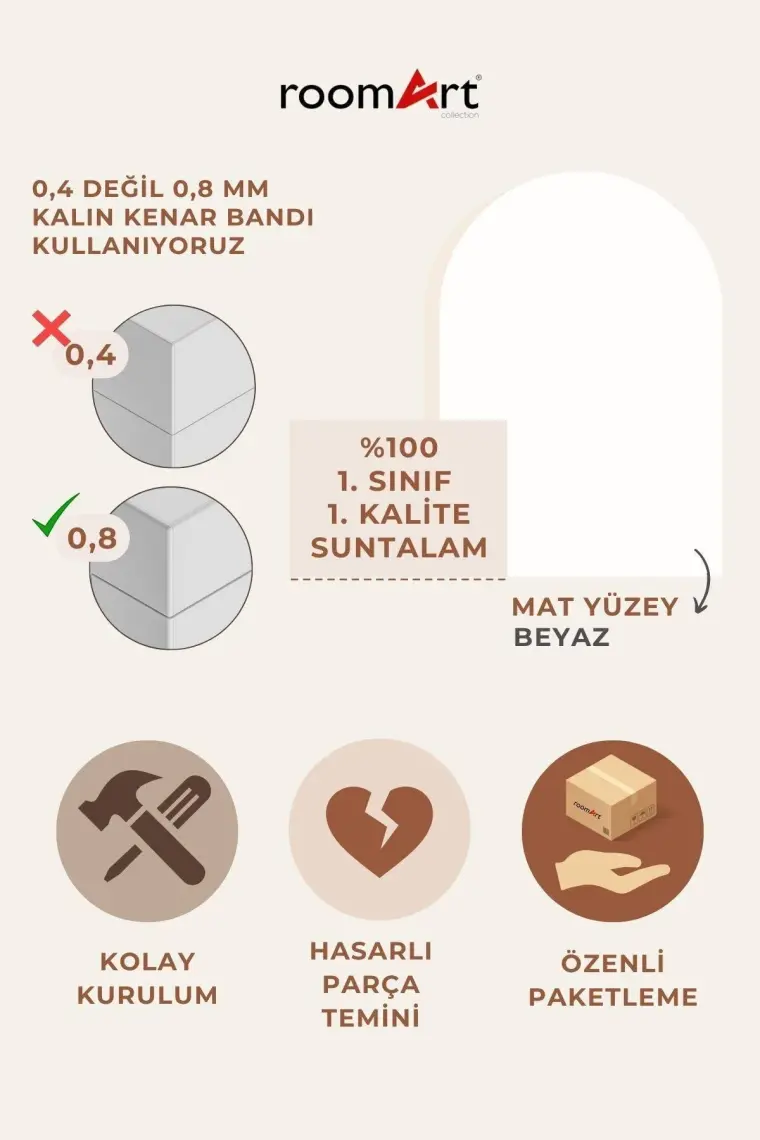 Banos Banyo Roomart Cd9 Çamaşır Makinesi Dolabı 3 Raflı 2 Kapaklı Banyo Dolabı Mat Beyaz-Ahşap