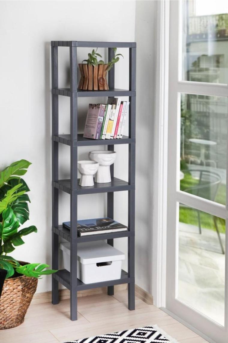 Deyhome Ombeg 6 Katlı Düzenleyici Raf Ünitesi, Kitaplık, Banyo Rafı Mutfak Rafı Balkon Rafı Organizer Gri
