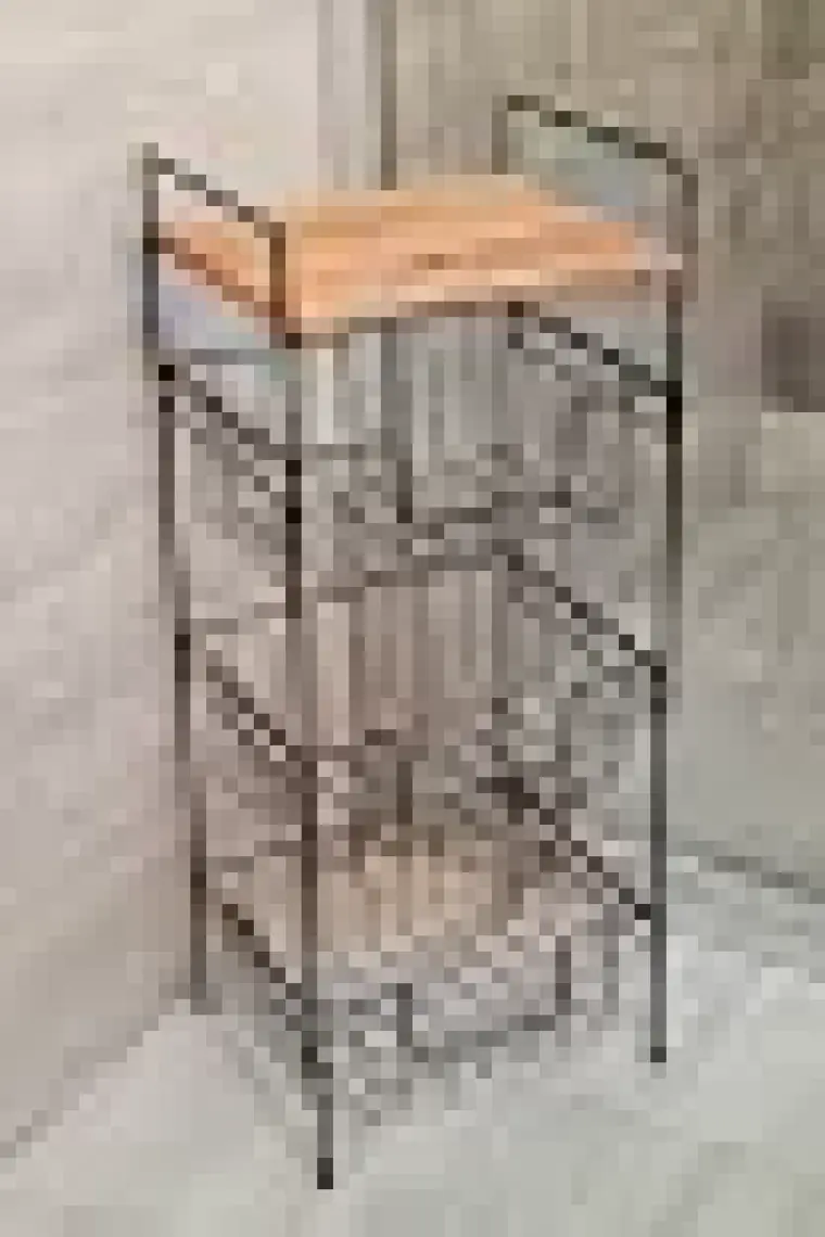 Digithome Ahşap Metal Çok Amaçlı 3 Katlı Banyo Düzenleyici Organizer