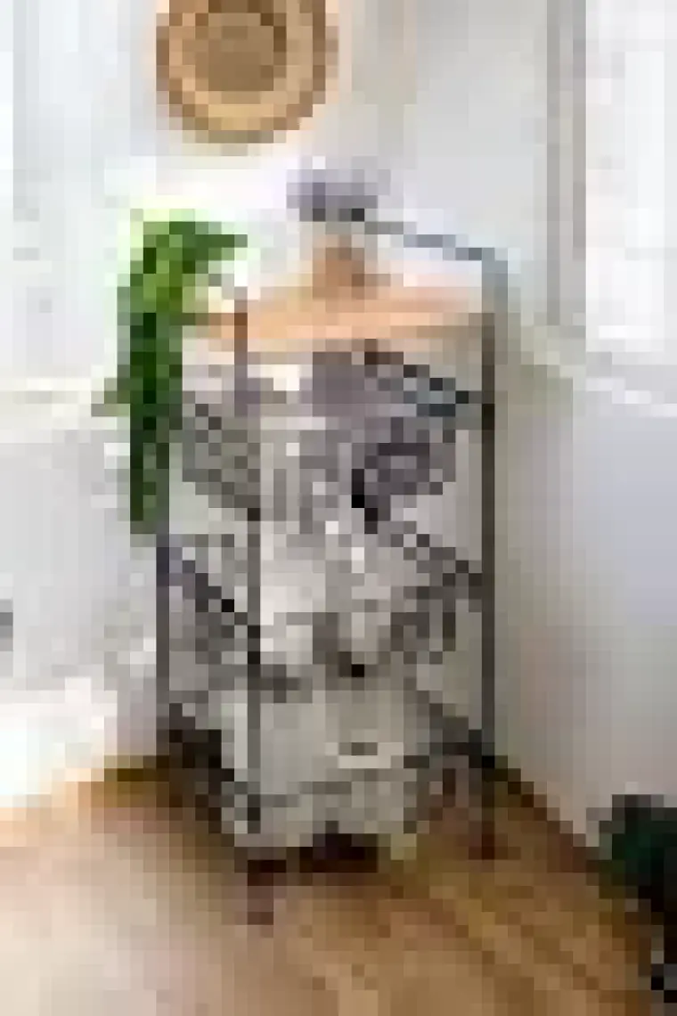 Digithome Ahşap Metal Çok Amaçlı 3 Katlı Banyo Düzenleyici Organizer