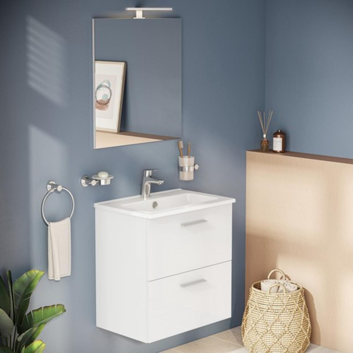 VitrA Mia 75021 Banyo Dolabı Seti, Çekmeceli, 60 cm, Parlak Beyaz