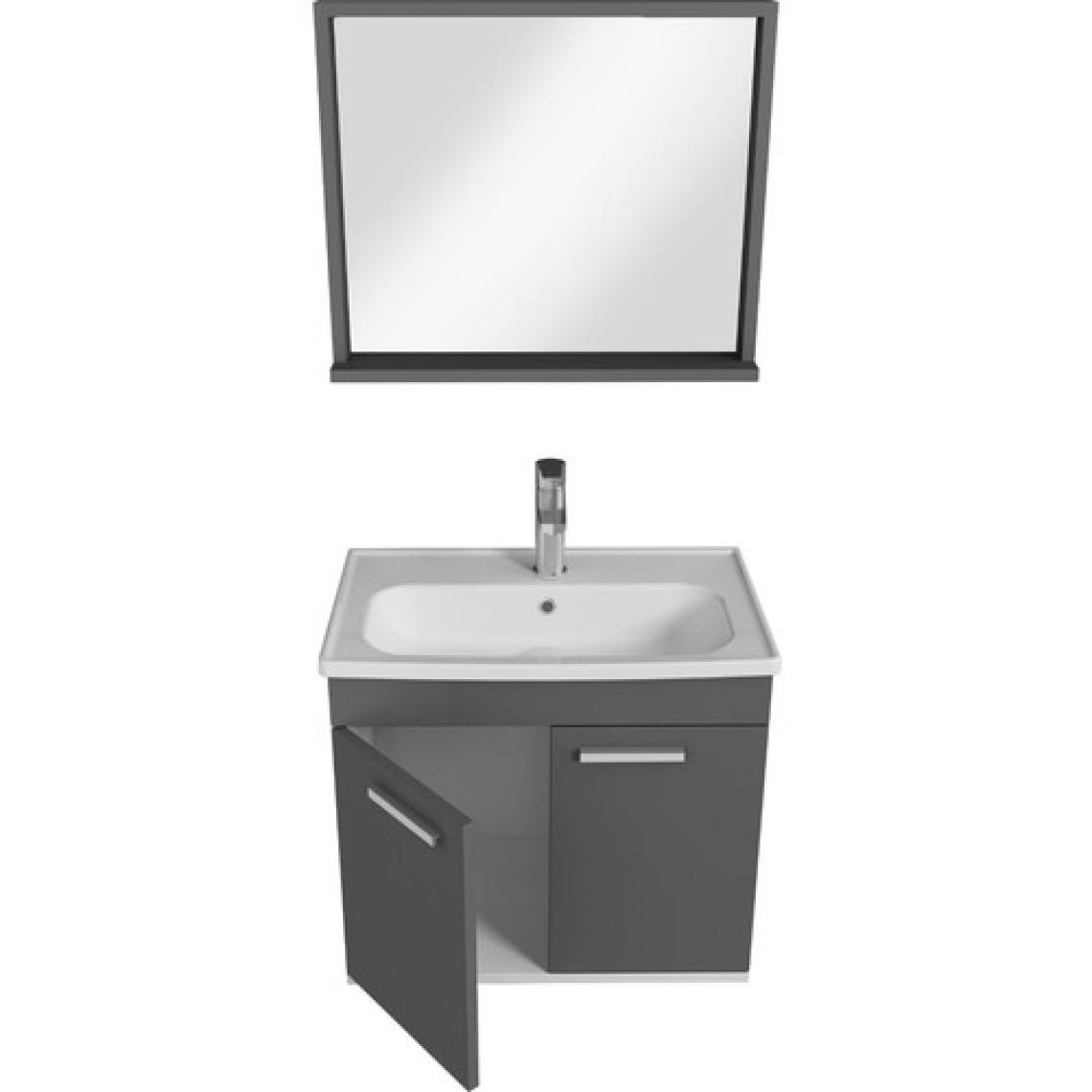 Ece Banyo Rubino Banyo Dolabı 80 cm Set Antrasit
