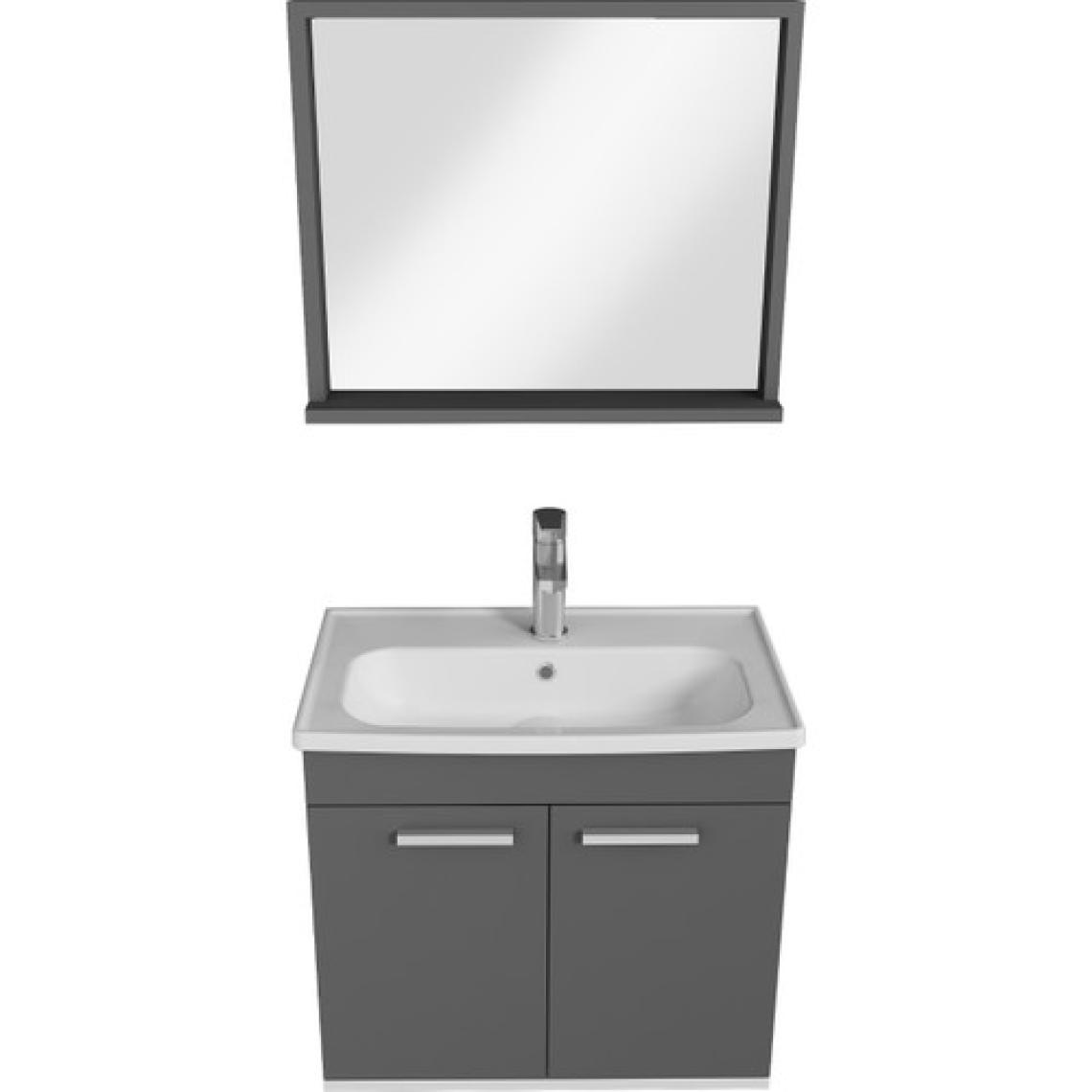 Ece Banyo Rubino Banyo Dolabı 80 cm Set Antrasit
